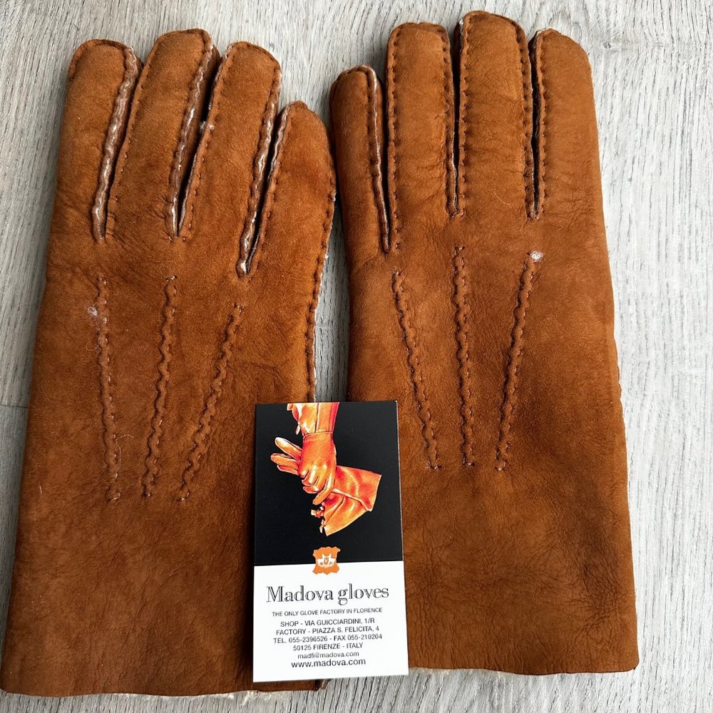 Brown - Merino Leather Madova Men's Gloves - Size 9